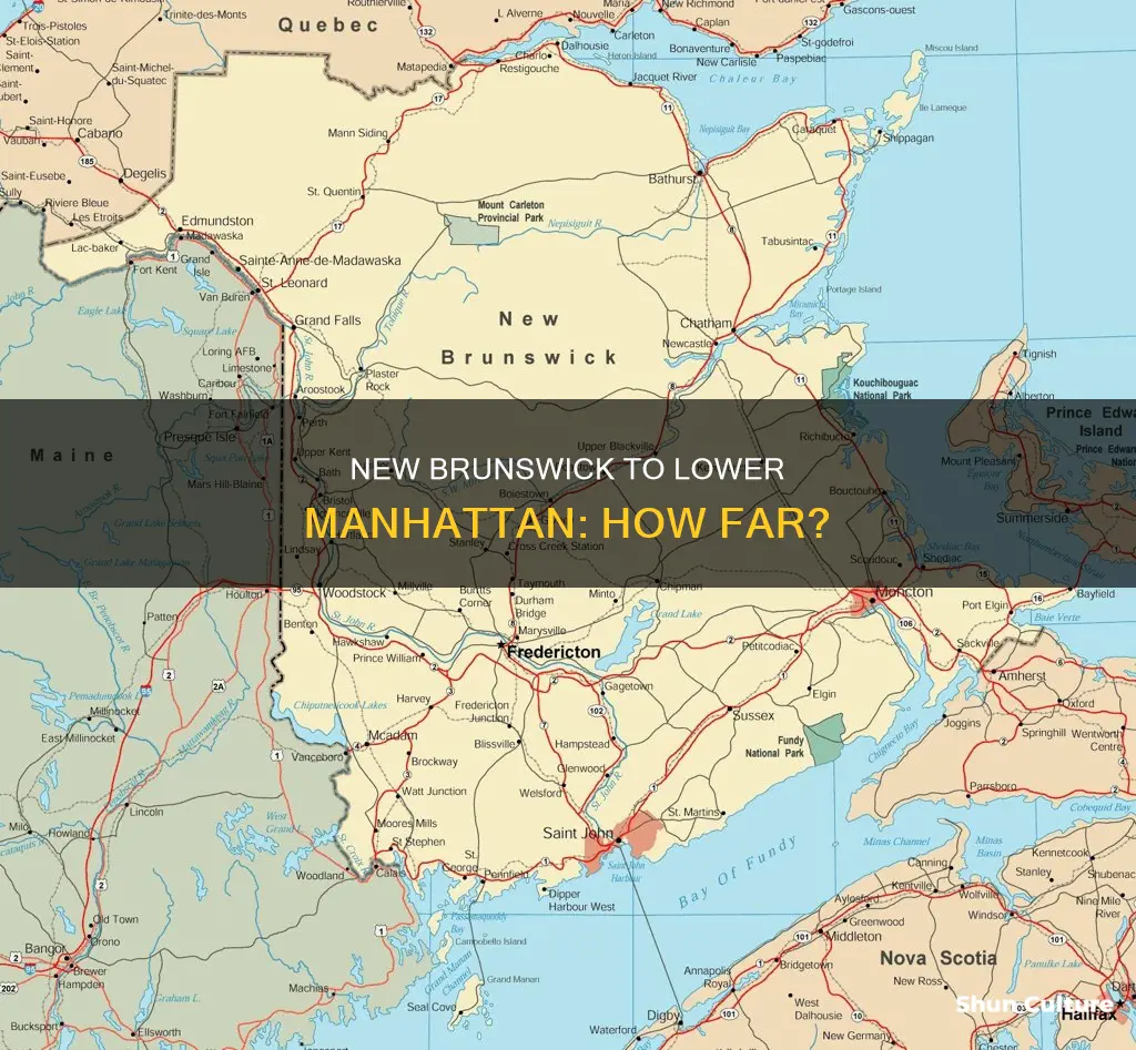 how far is new brunswick from lower manhattan