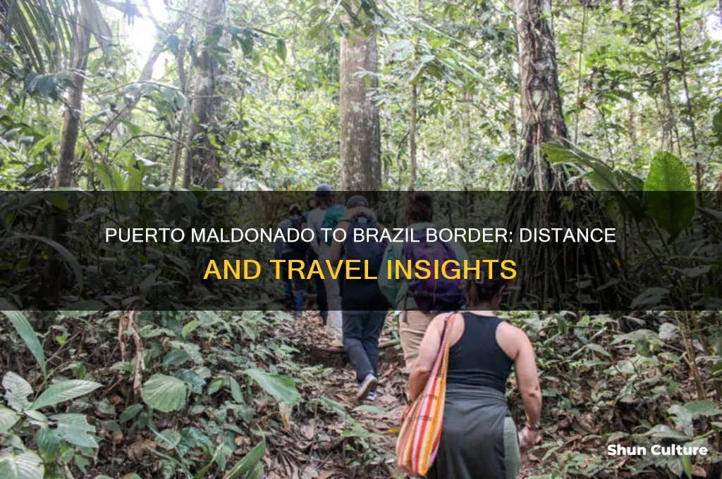 how far is puerto maldonado from the brazil border