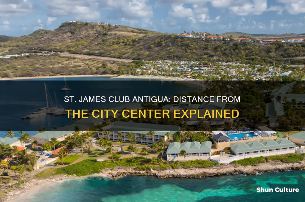 how far is st james club antigua from city
