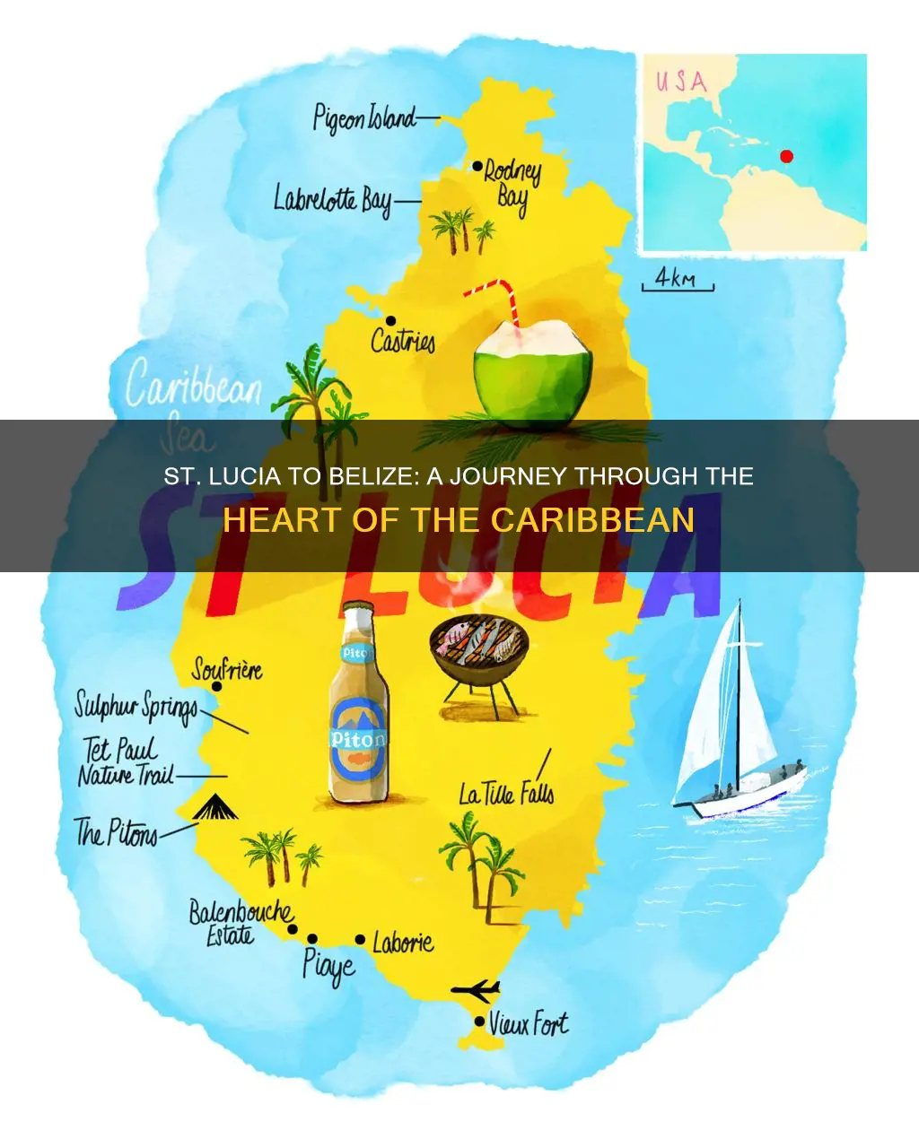 how far is st lucia to belize