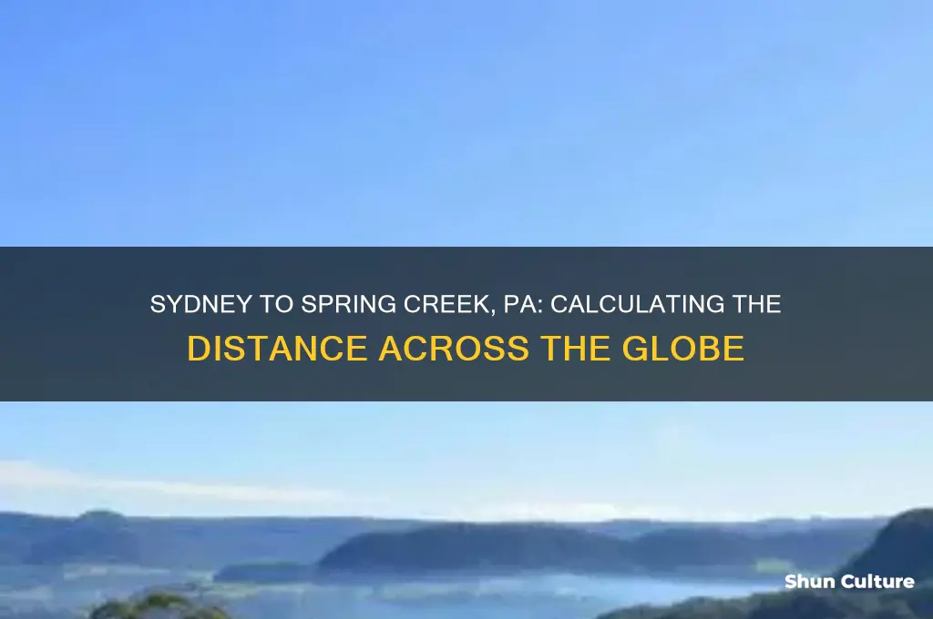 how far is sydney australia from spring creek pa