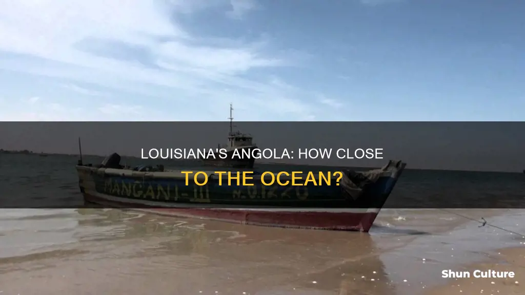 how far is the ocean from angola louisiana