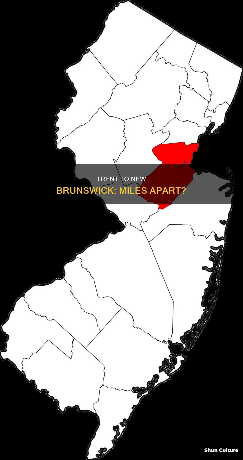 how far is trent nj to new brunswick nj