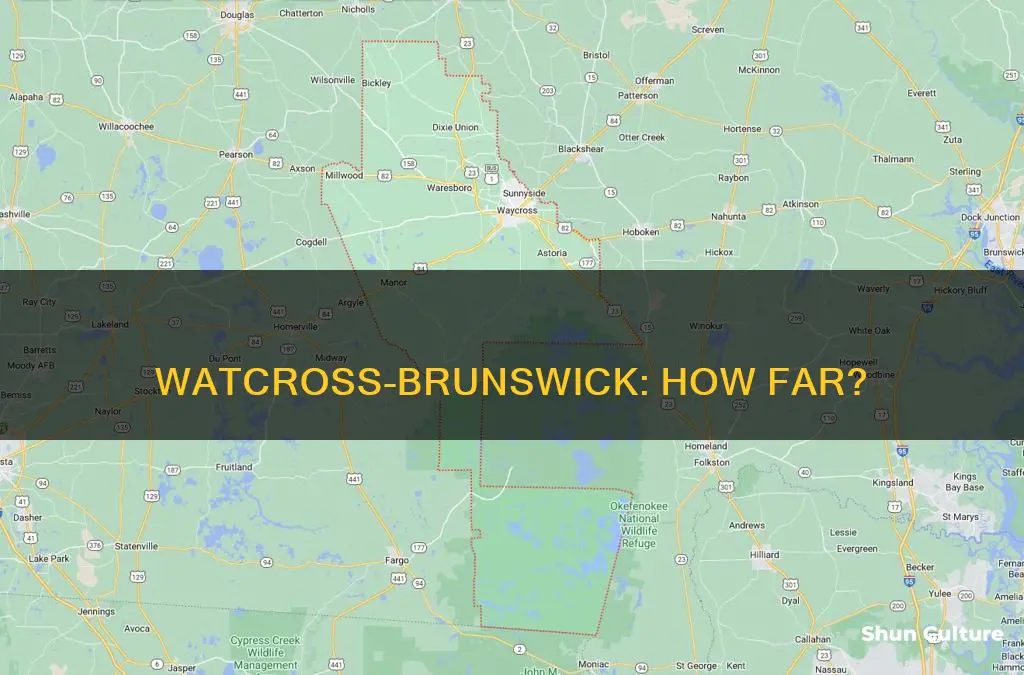 how far is watcross from brunswick