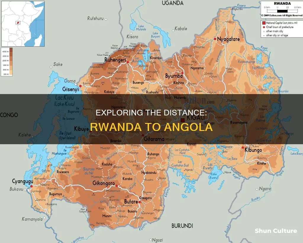 how far rwanda to angola