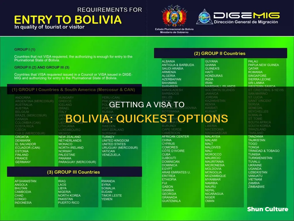 how fast can I get a visa to bolivia