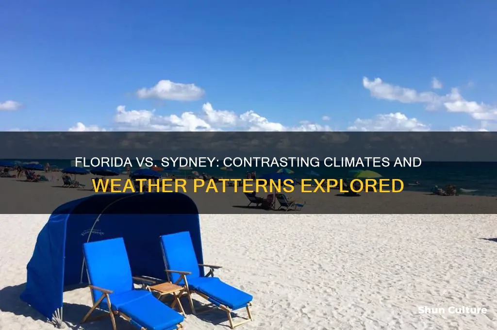 how is the weather in Florida comparable to sydney australia