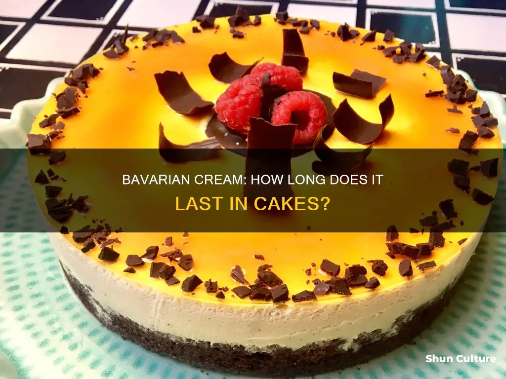 how long does bavarian cream hold up in a cake