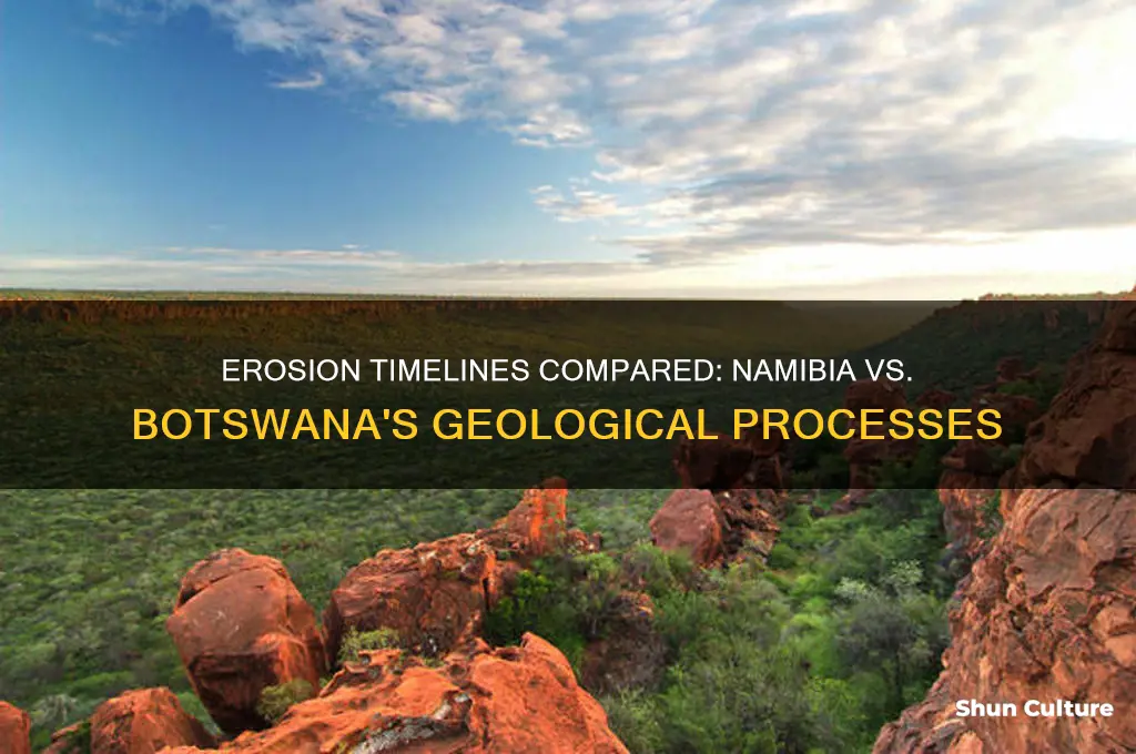 how long does erosion take namibia vs botswana