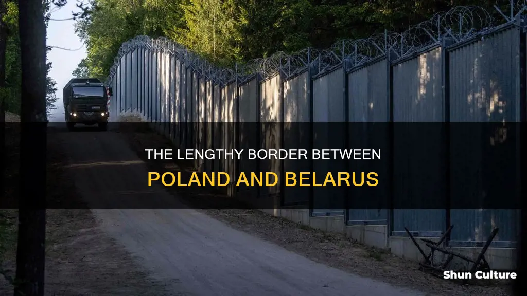 how long is the border between poland and belarus