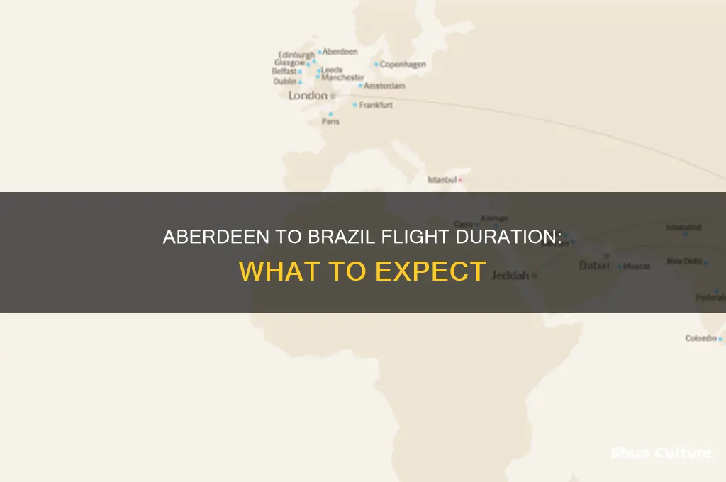 how long is the flight from aberdeen to brazil