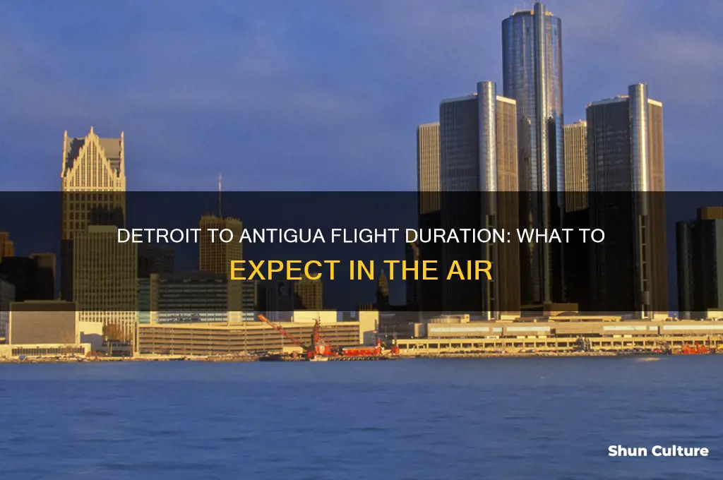 how long is the flight from detroit to antigua