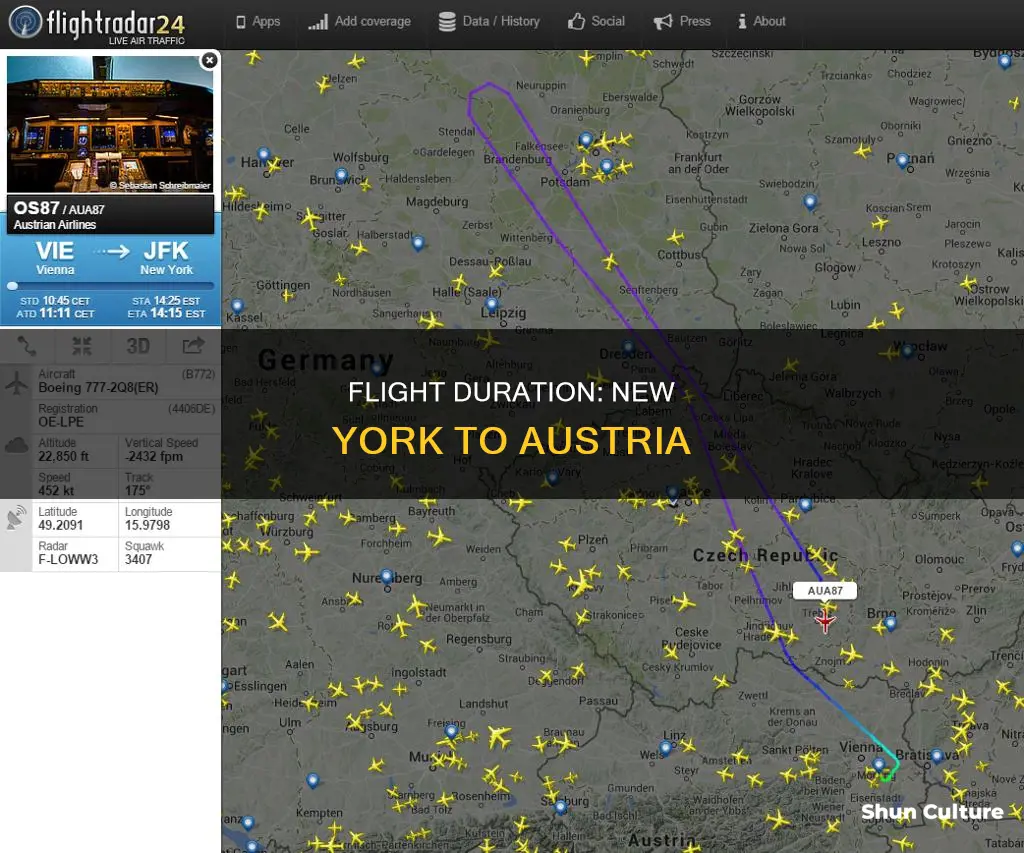 how long is the flight from new york to austria