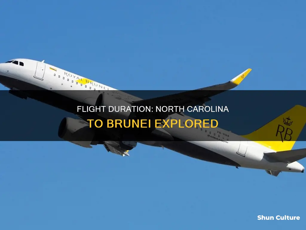 how long is the flight from north carolona to brunei