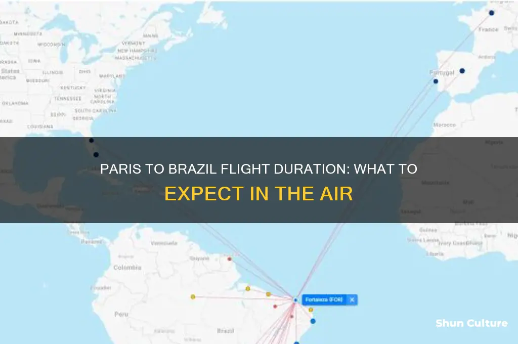 how long is the flight from paris to brazil