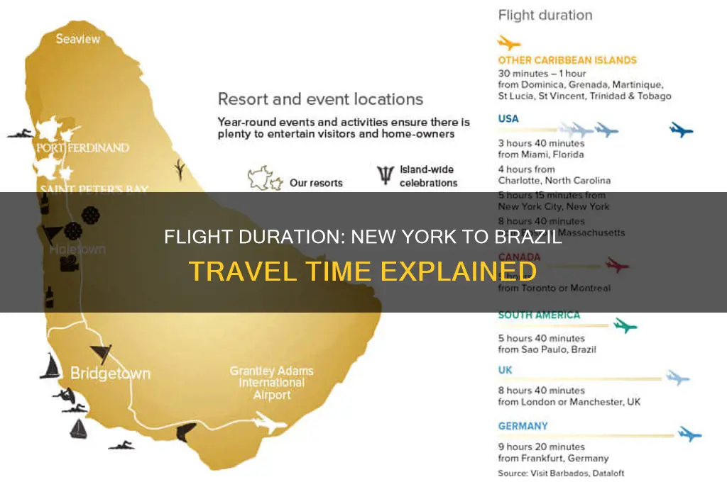 how long time a flight from ny to brazil
