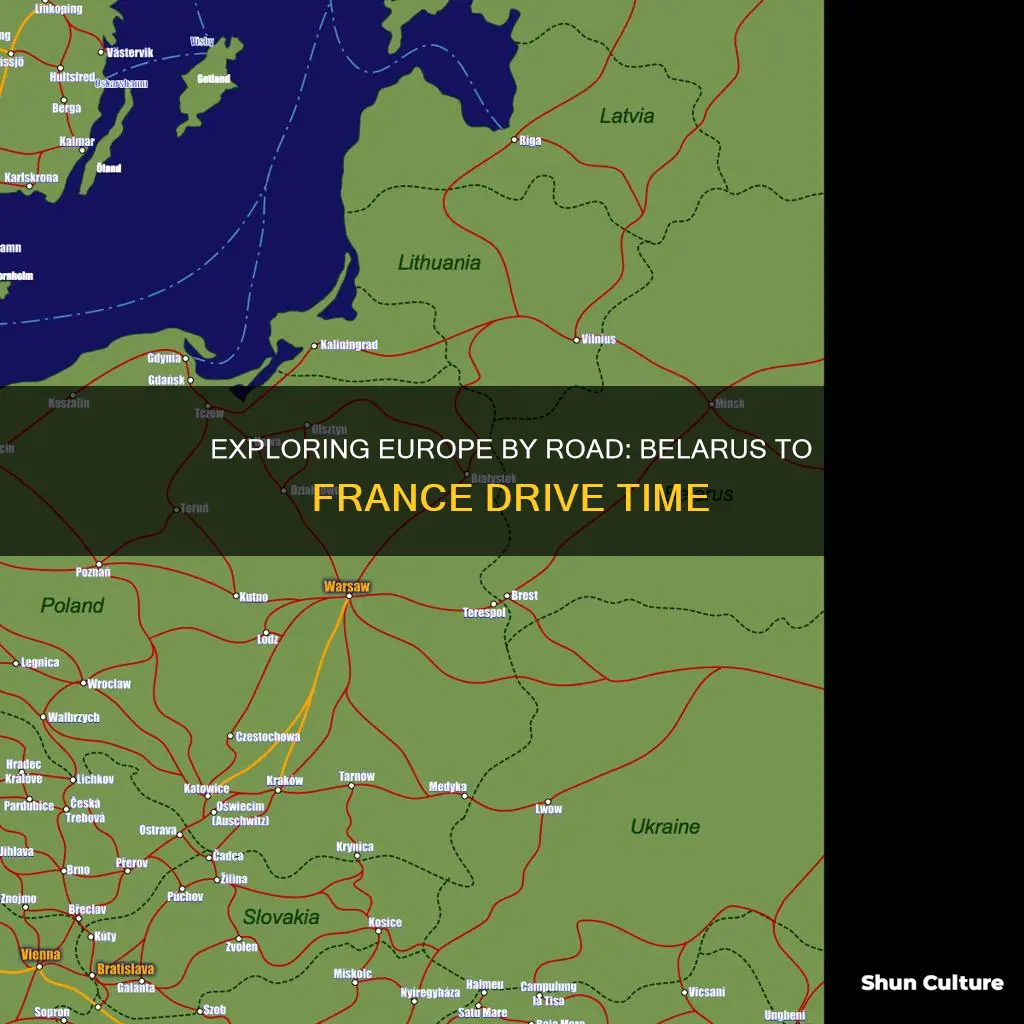 how long to drive from belarus to france