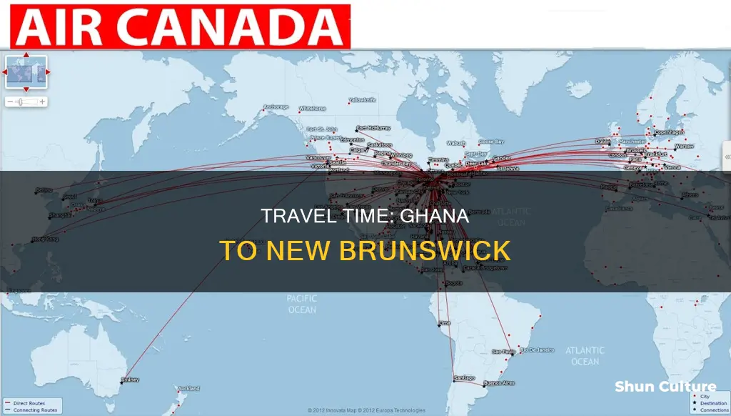 how long to fly from new brunswick canada to ghana