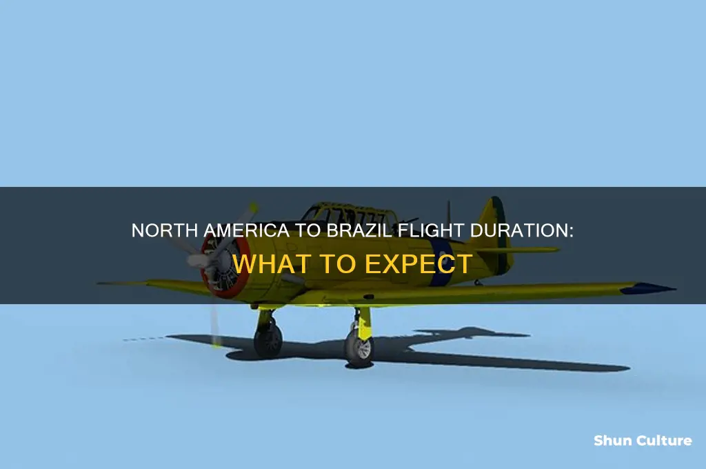 how lonh is the flight from north america to brazil