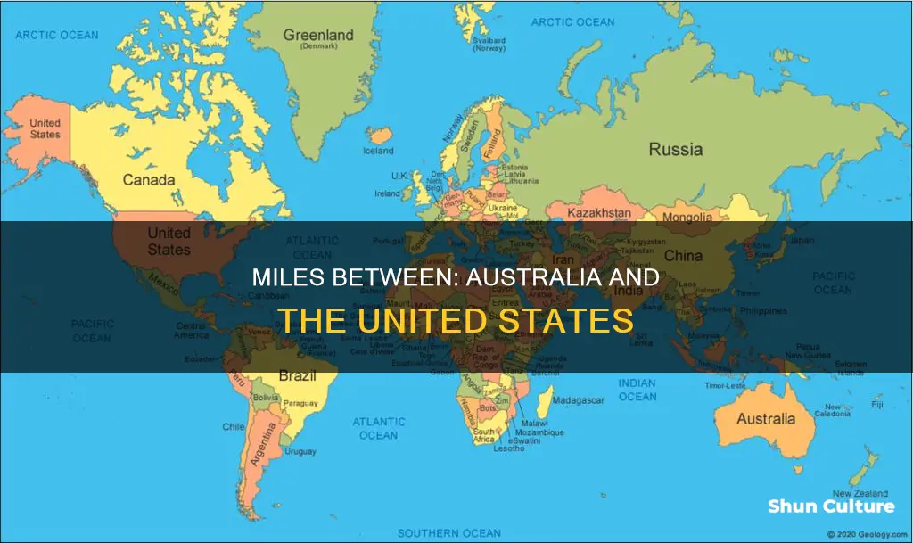 how man y miles is australia from the united states