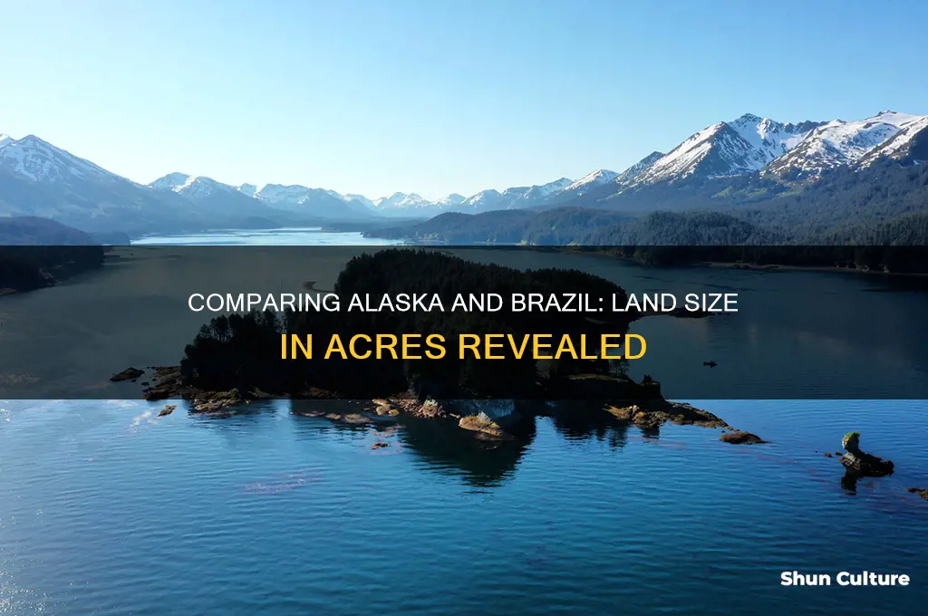 how many acres is alaska vs brazil