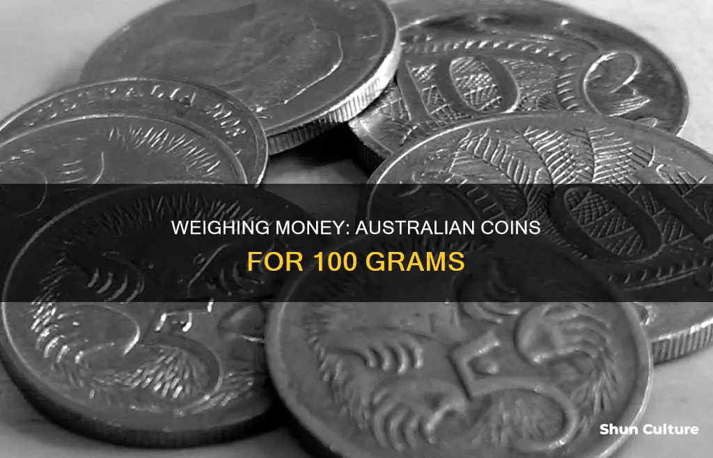 how many australian coins make 100 grams
