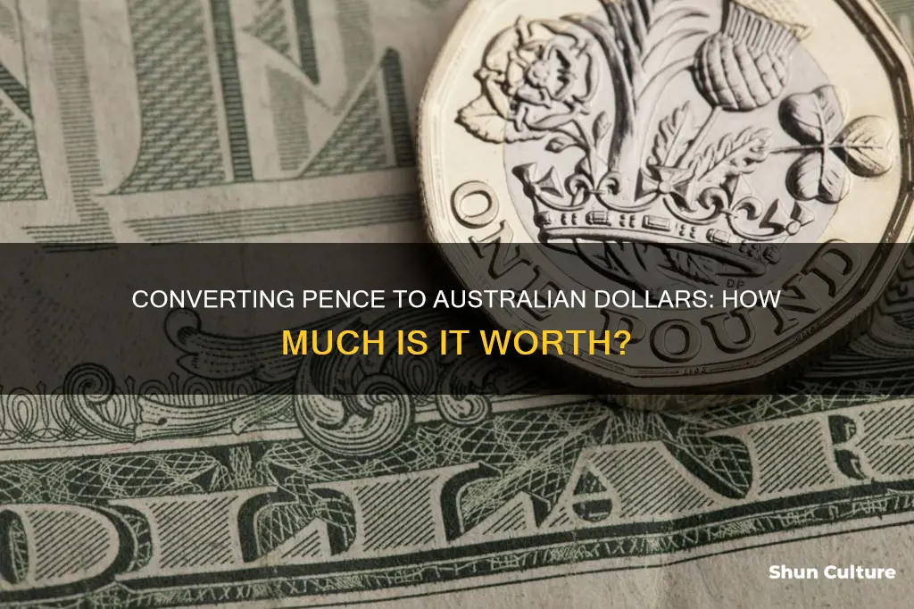 how many australian dollars is a pence