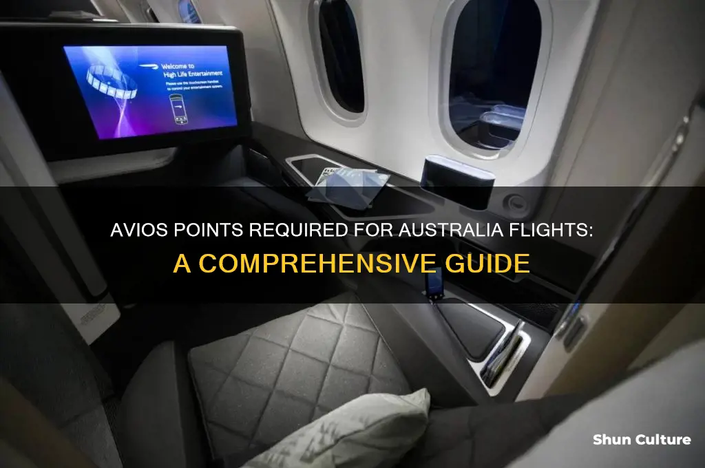 how many avios do I need to fly to australia