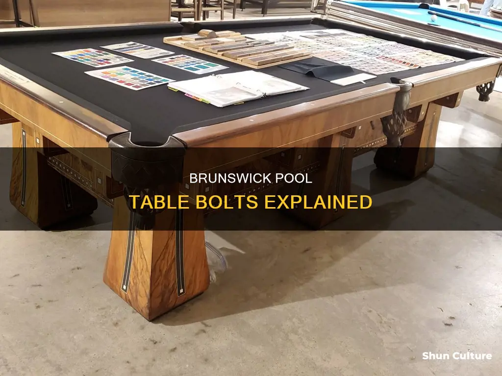 how many bolts are on a 1915 brunswick pool table