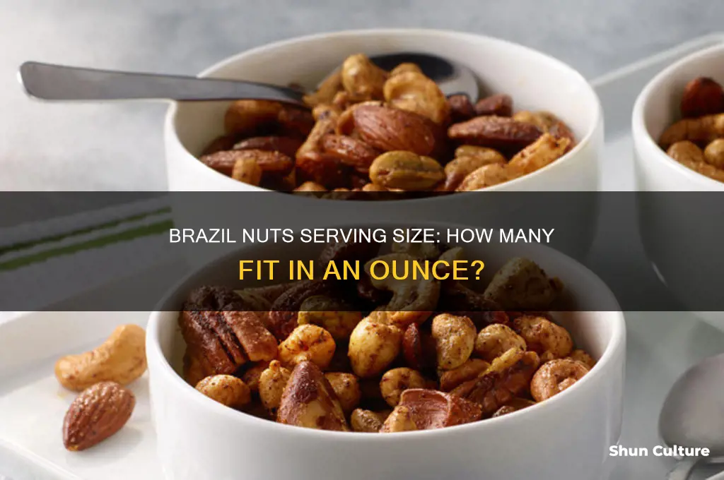 how many brazil nuts in an ounce