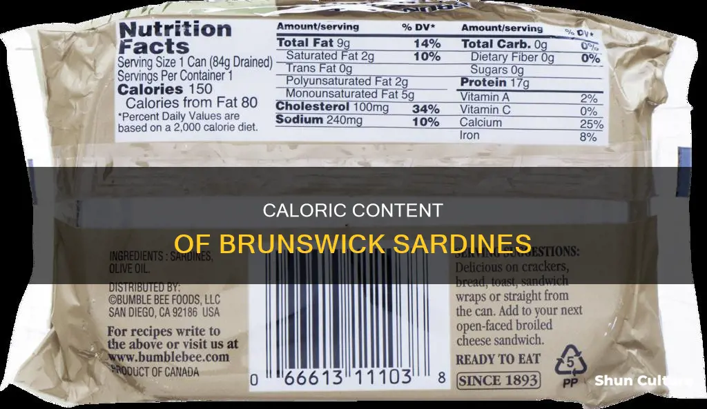 how many calories are in brunswick sardines