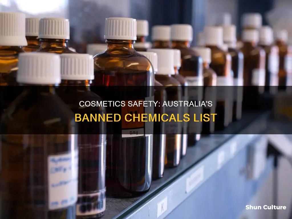 how many chemicals are banned from cosmetics in australia