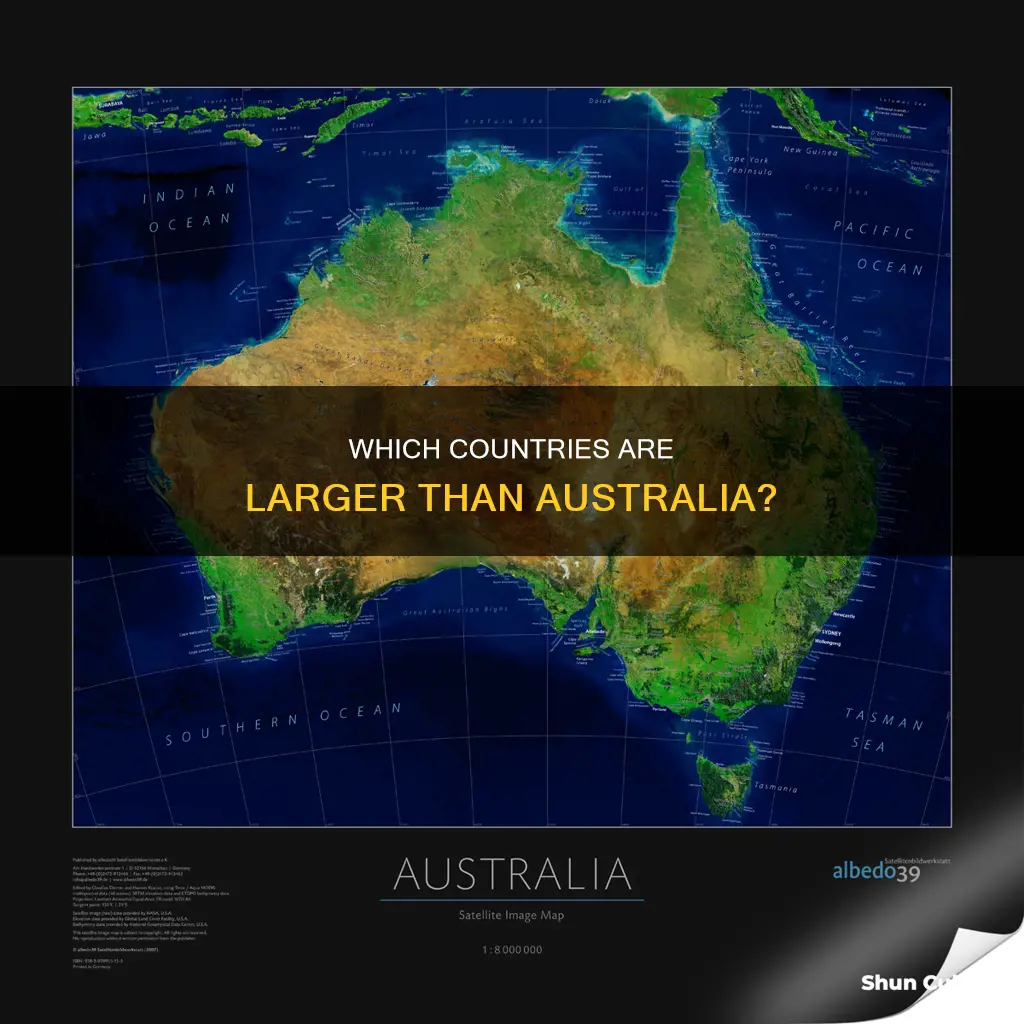 how many countries are bigger than australia