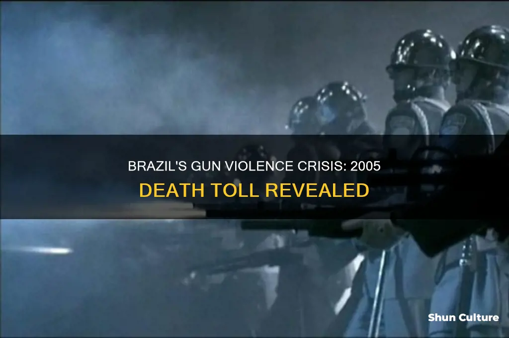how many deaths in brazil by guns 2005