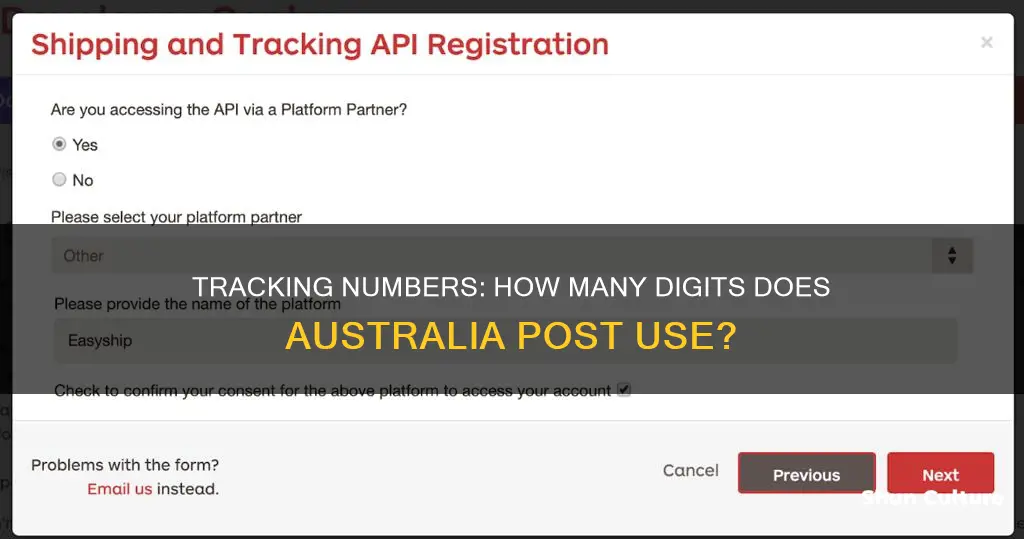 how many digits in australia post tracking number