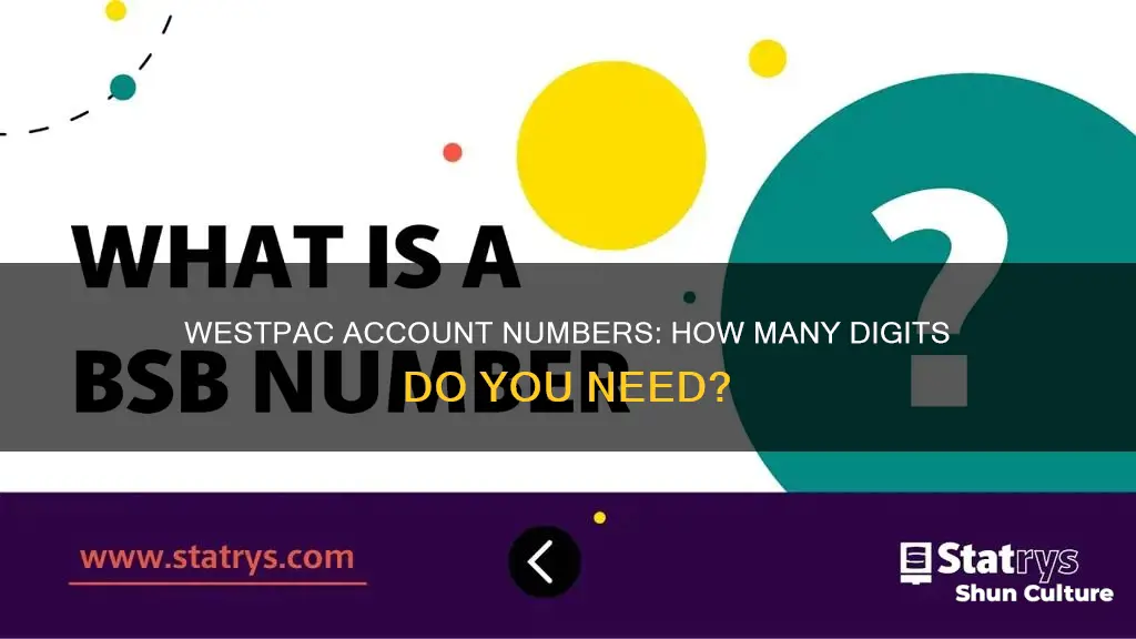 how many digits in westpac account number australia