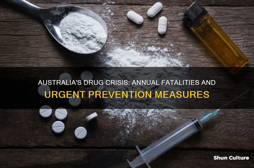how many drug deaths per year in australia