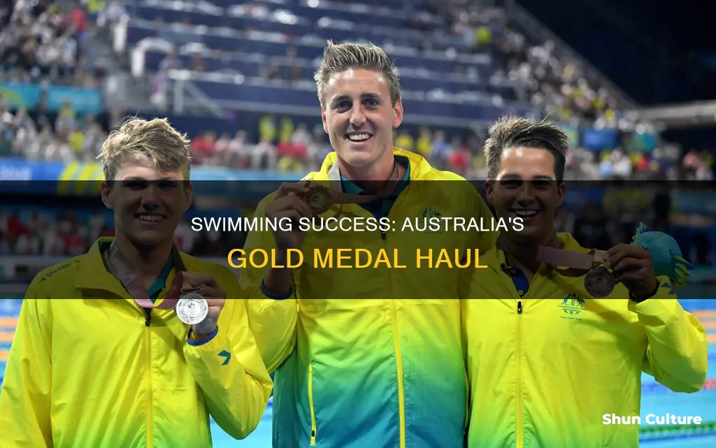 how many gold medals has australia won in swimming