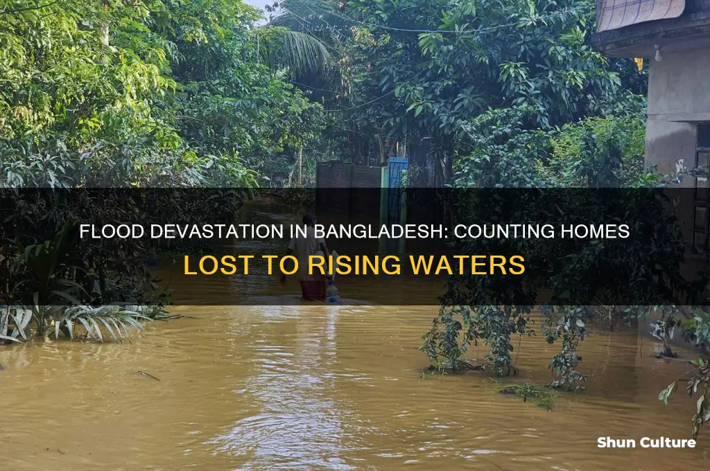 how many homes destroyed by flood in bangladesh