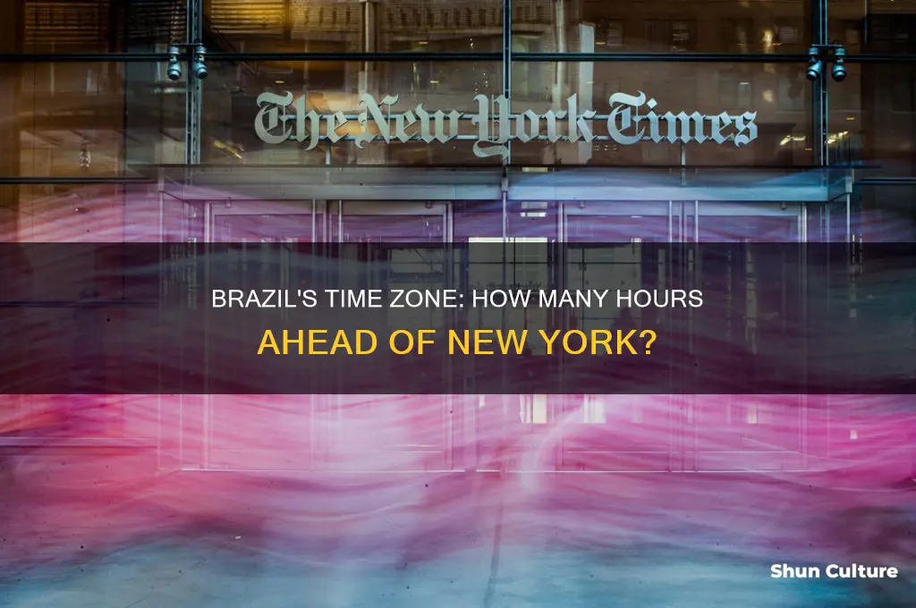 how many hours ahead is brazil from new york