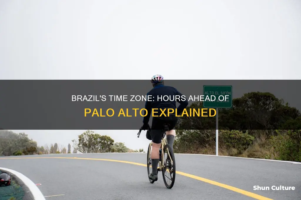 how many hours ahead is brazil from palo alto