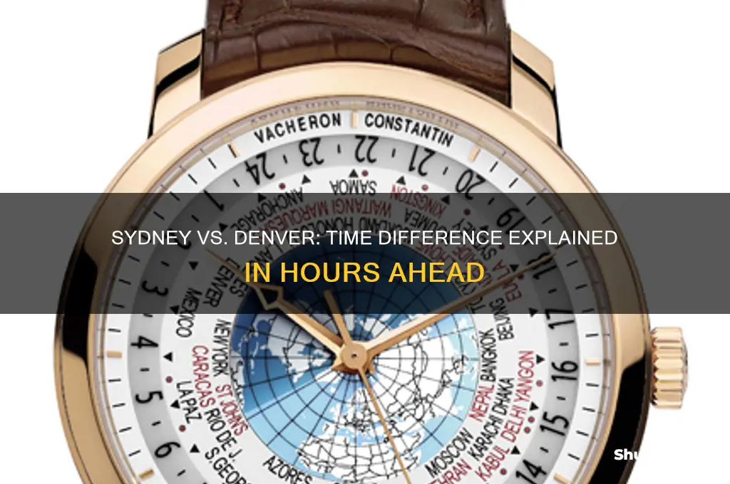 how many hours ahead is sydney australia than denver colorado