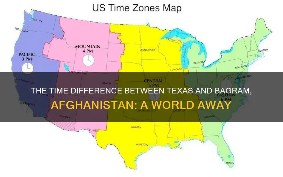 how many hours ahead of texas is bagram afghanistan