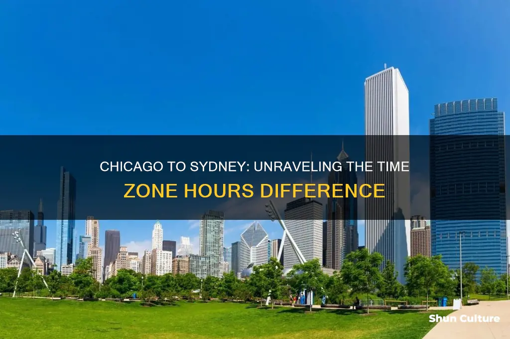 how many hours difference between chicago illinois and sydney australia