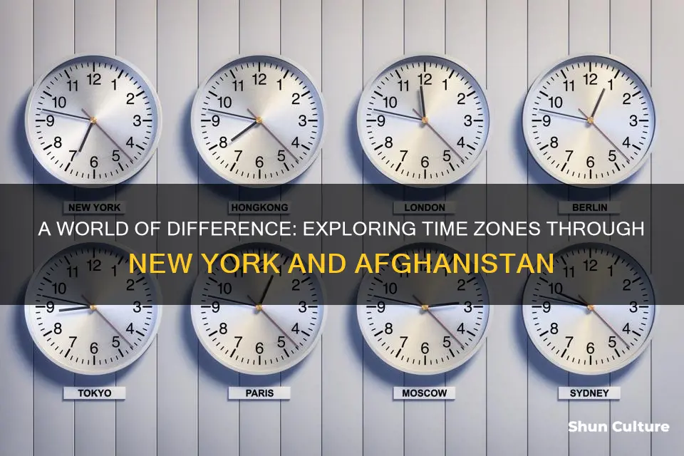 how many hours difference between new york and afghanistan