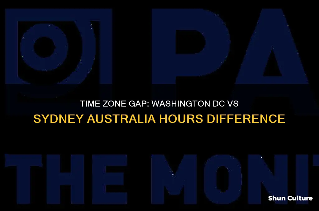 how many hours difference between washington dc with sydney australia