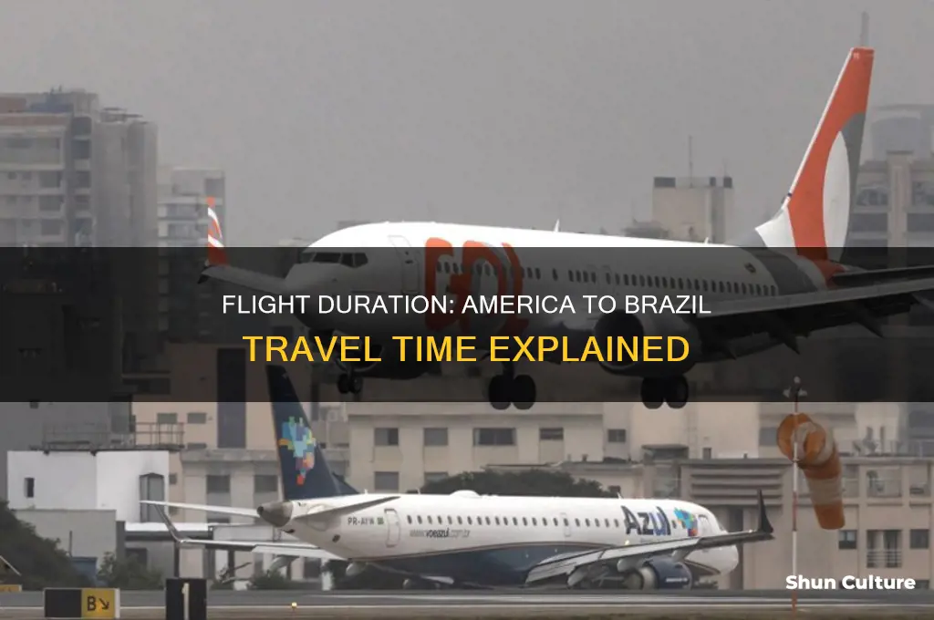 how many hours flight from america to brazil