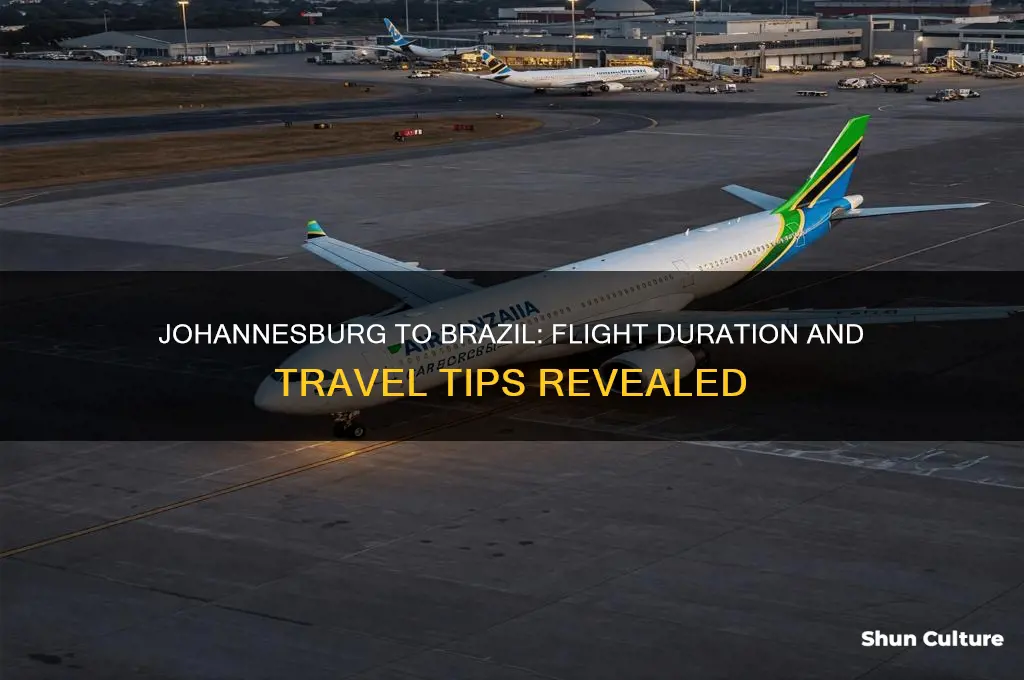 how many hours flight from jhb to brazil