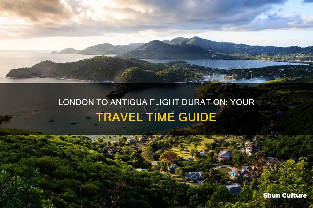 how many hours flight from london to antigua