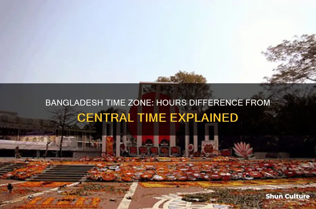 how many hours is bangladesh time zone from central